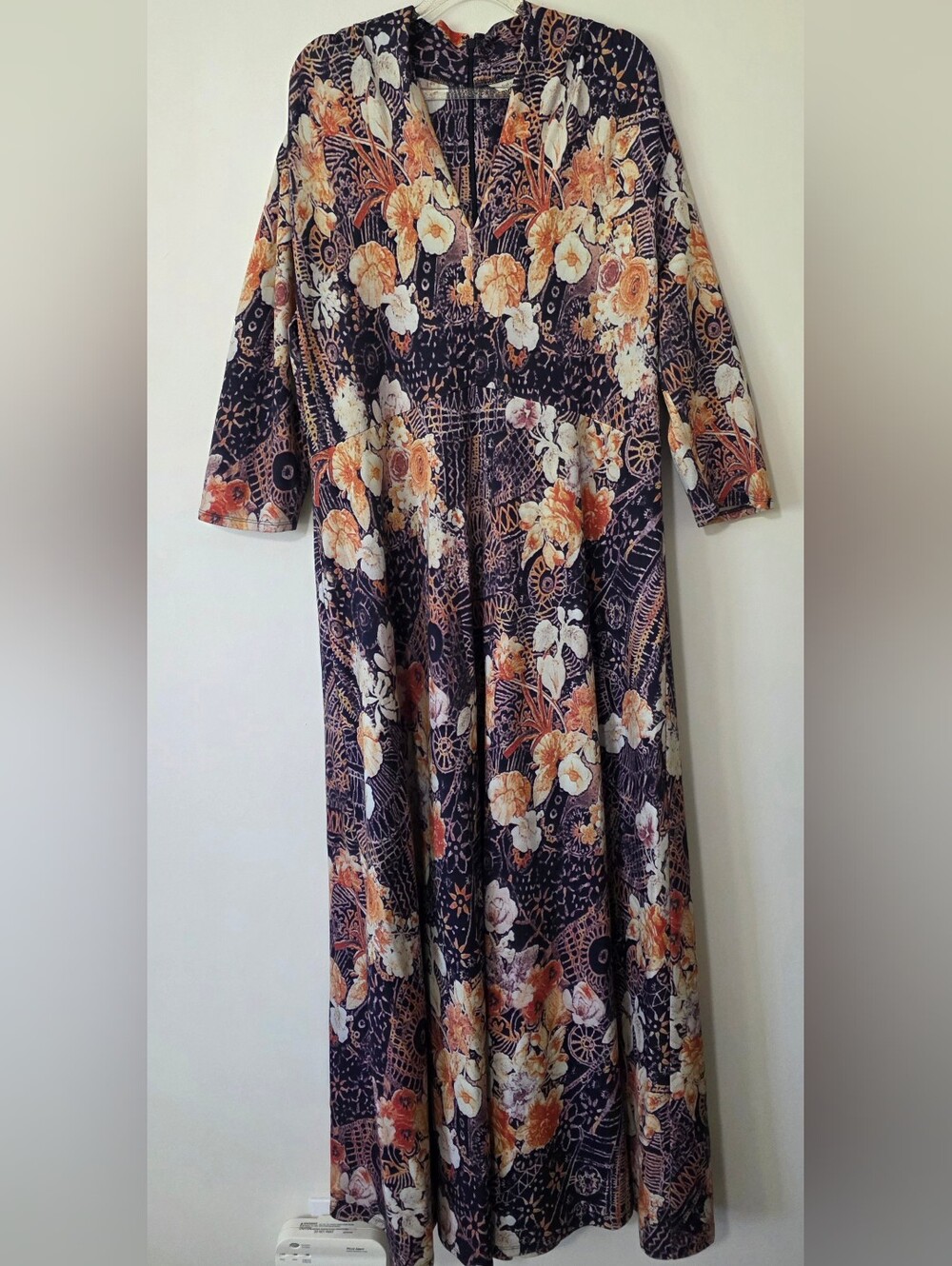 Soft Surroundings Adamaris Maxi Dress Boho Chic Romantic Fall Florals Artsy XL
